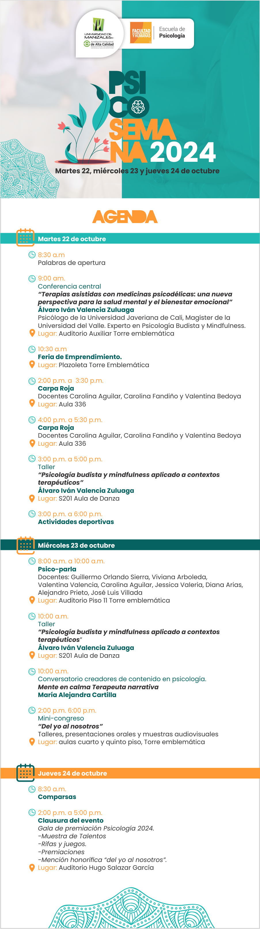 Programación Psicosemana