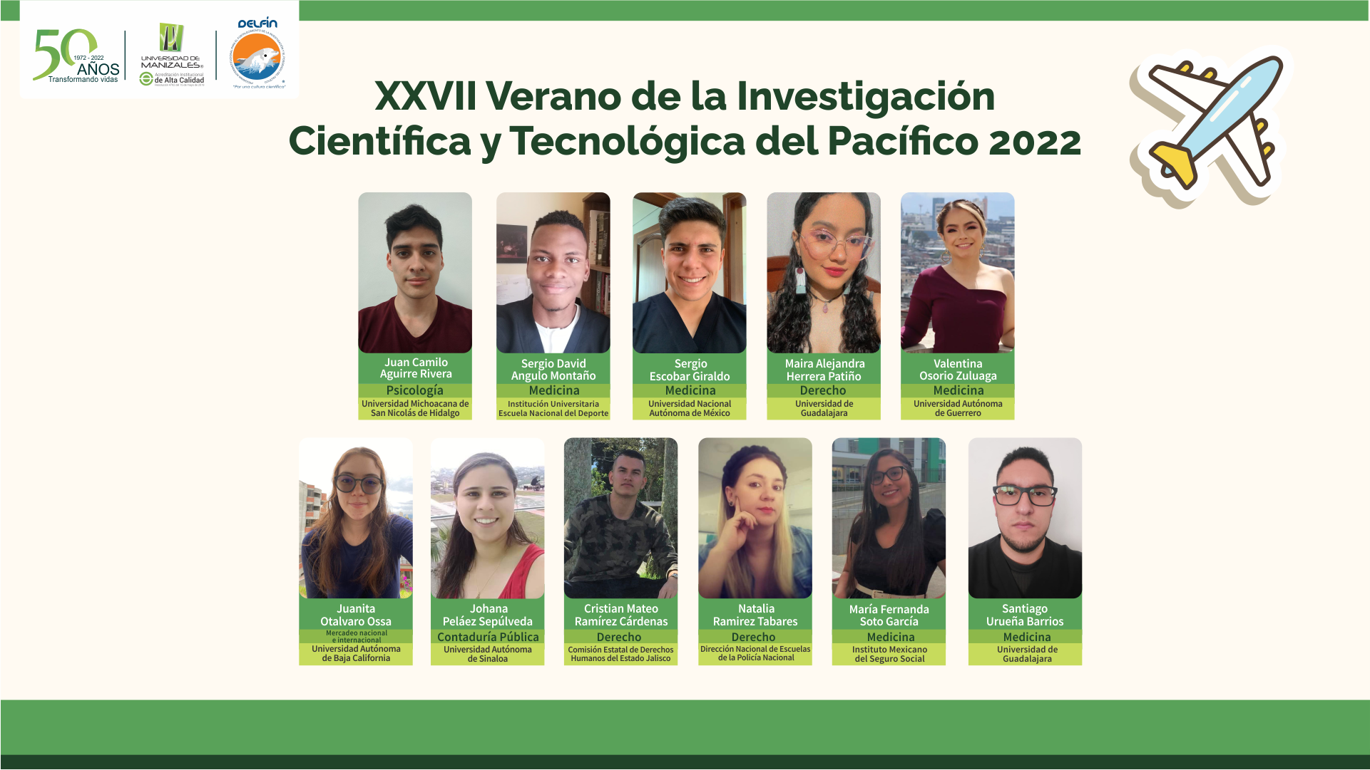 XXVII Verano de la Investigación Científica y Tecnológica del Pacífico 2022